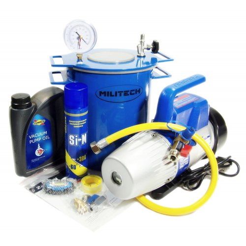 Вакуумная камера для дегазации Militech H250xD210 c насосом ZSN 2D